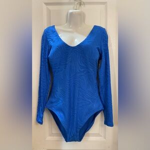 Blue Long Sleeve Women's Swimsuit